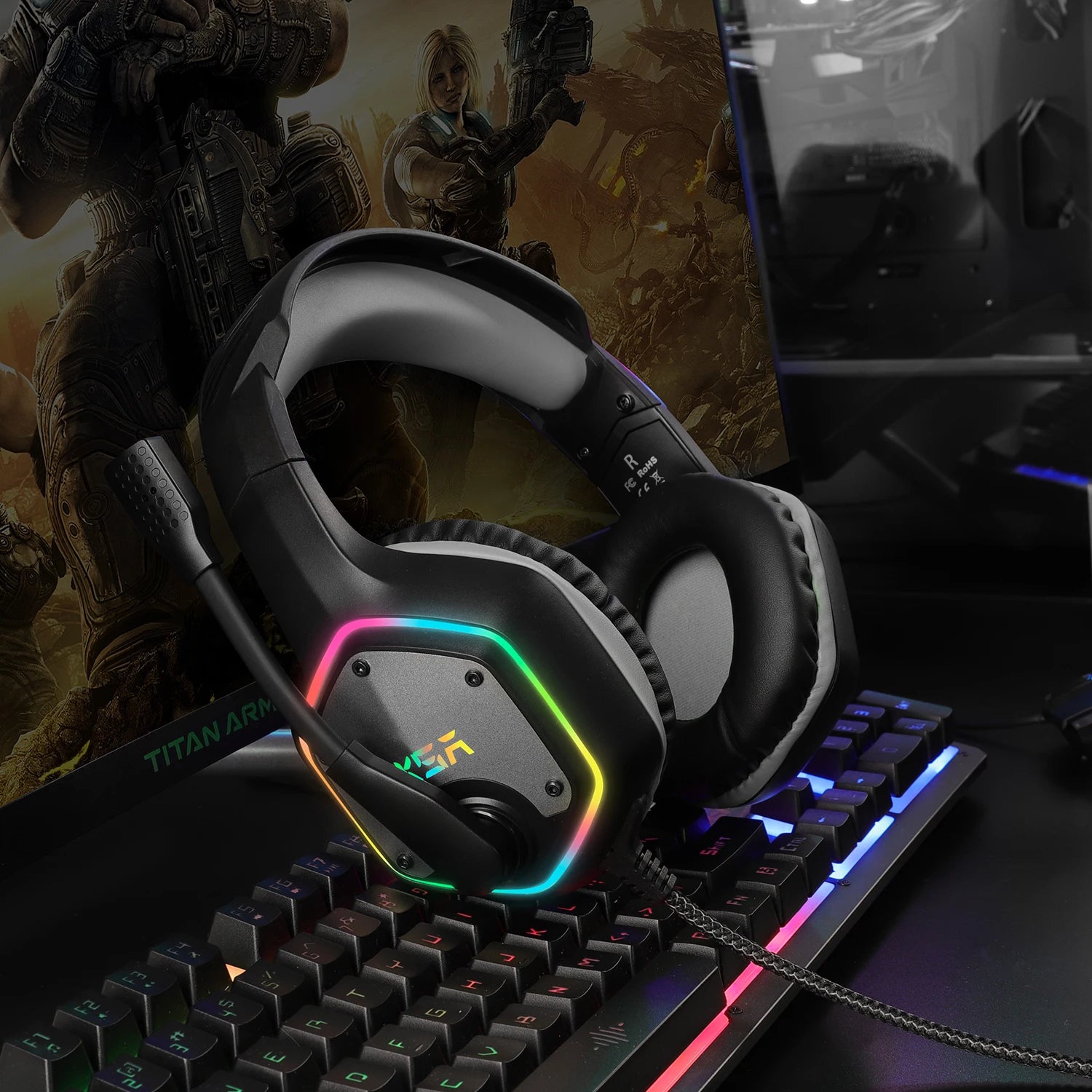Casque Gaming EKSA E1000 7.1 Surround RGB pour PC, PS4, PS5 – Micro Antibruit, USB