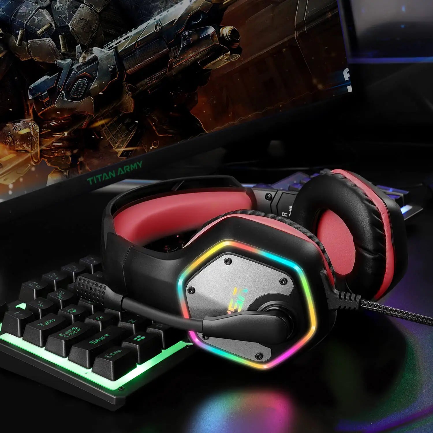 Casque Gaming EKSA E1000 7.1 Surround RGB pour PC, PS4, PS5 – Micro Antibruit, USB