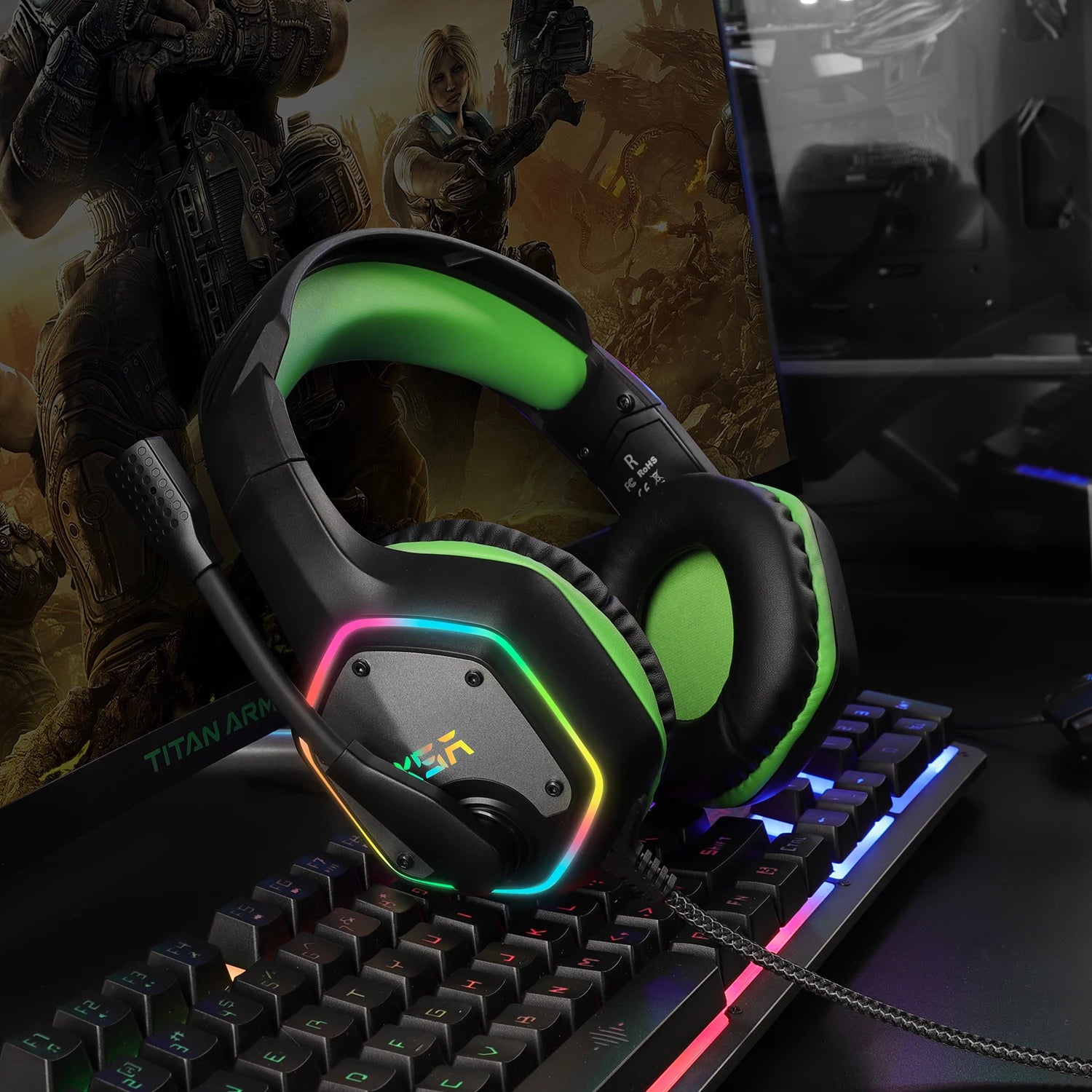 Casque Gaming EKSA E1000 7.1 Surround RGB pour PC, PS4, PS5 – Micro Antibruit, USB