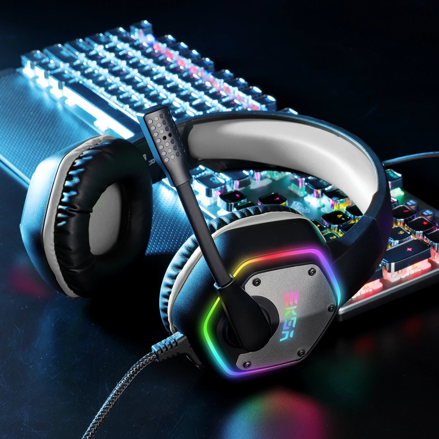 Casque Gaming EKSA E1000 7.1 Surround RGB pour PC, PS4, PS5 – Micro Antibruit, USB