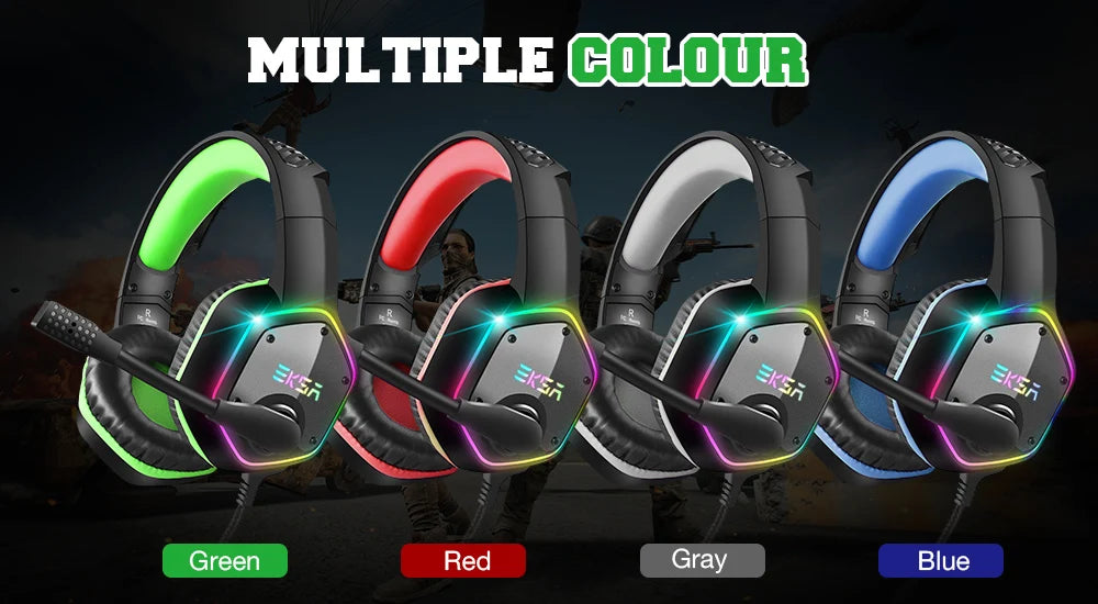 Casque Gaming EKSA E1000 7.1 Surround RGB pour PC, PS4, PS5 – Micro Antibruit, USB