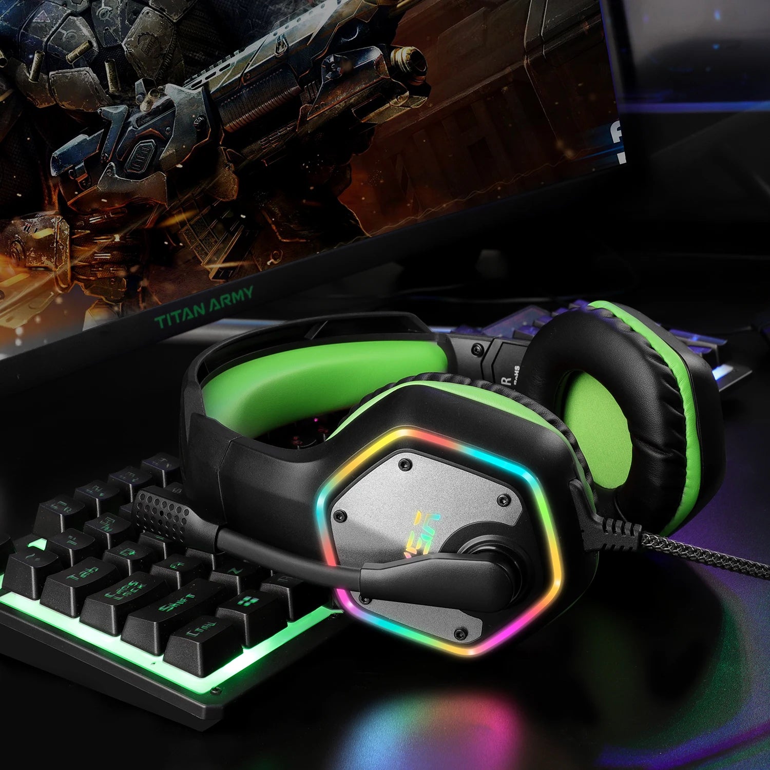 Casque Gaming EKSA E1000 7.1 Surround RGB pour PC, PS4, PS5 – Micro Antibruit, USB
