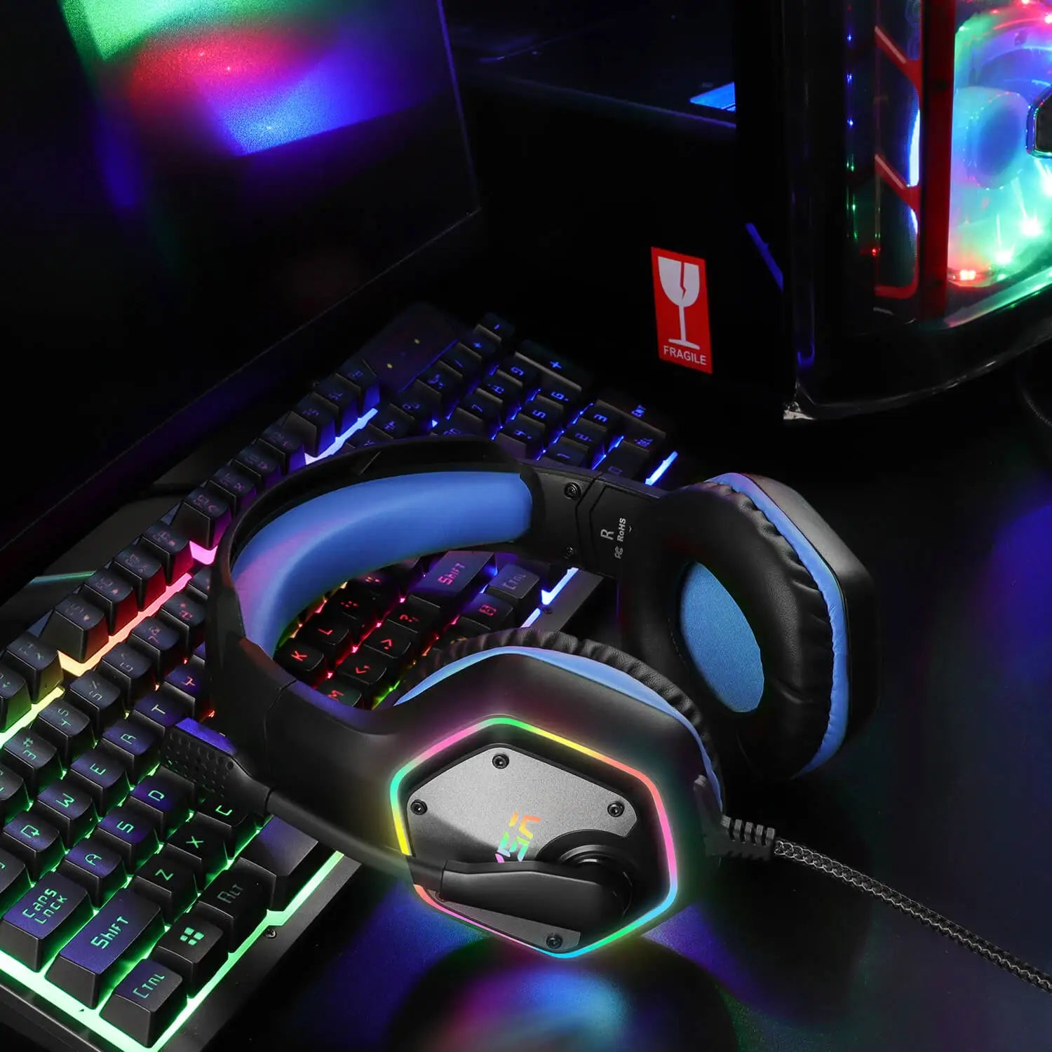 Casque Gaming EKSA E1000 7.1 Surround RGB pour PC, PS4, PS5 – Micro Antibruit, USB